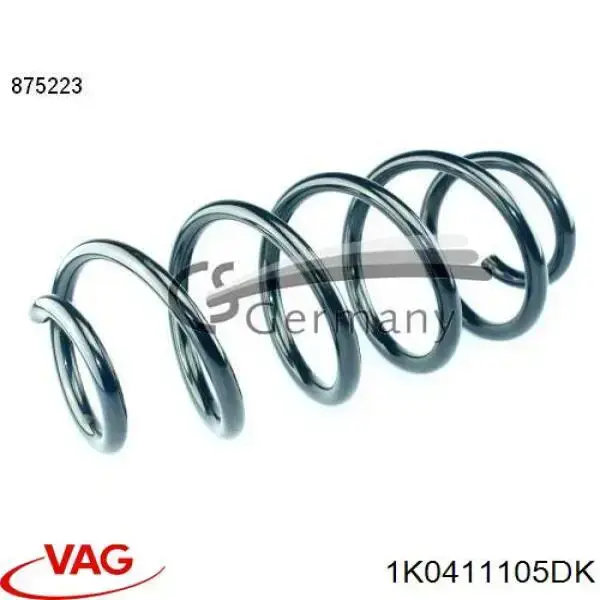 Sprężyna przednia VAG 1K0411105DK cena, od 47,77 USD