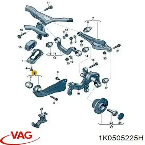 Drążek podłużny zawieszenia tylnego lewy VAG 1K0505225H cena, od 52,78 USD