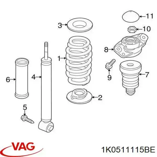 1K0511115BE VAG sprężyna tylna