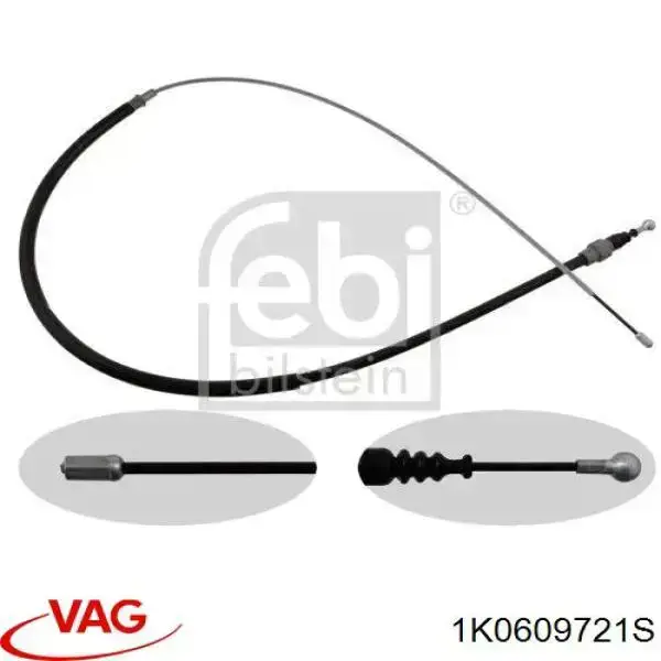 Linka hamulca ręcznego tylna prawa/lewa VAG 1K0609721S cena, od 8,84 USD