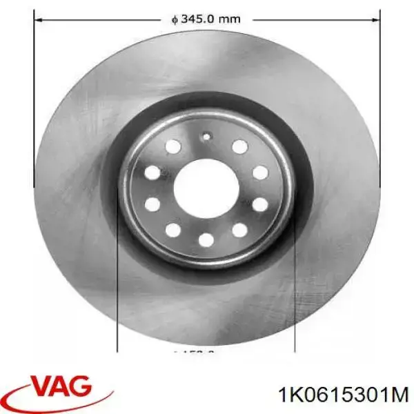 1K0615301M VAG Tarcza hamulcowa przednia