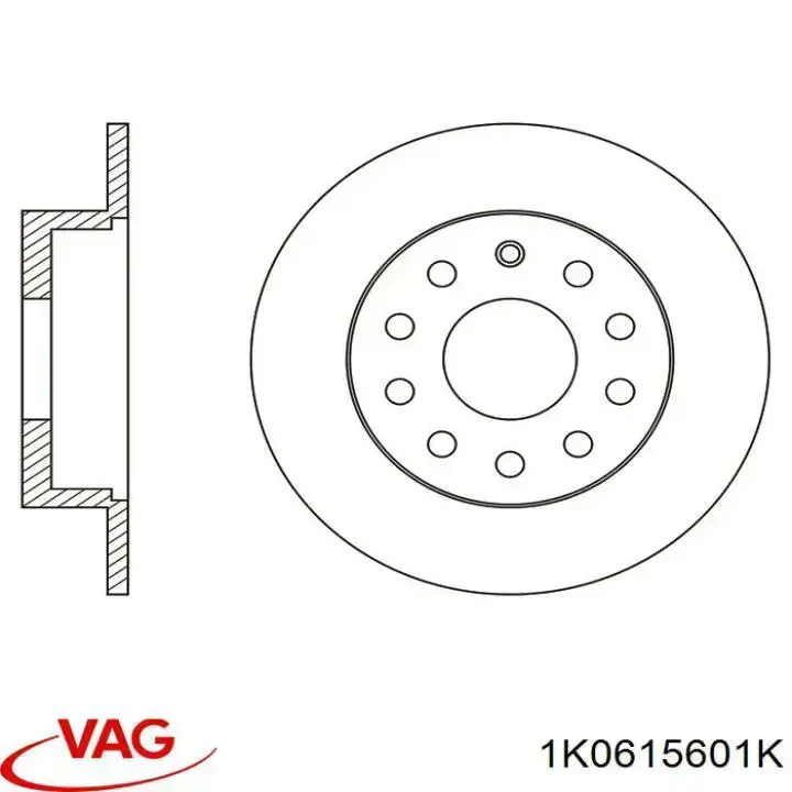 Tarcza hamulcowa tylna VAG 1K0615601K cena, od 74,53 USD