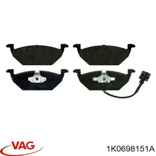 Klocki hamulcowe przednie tarczowe VAG 1K0698151A cena, od 26,62 USD