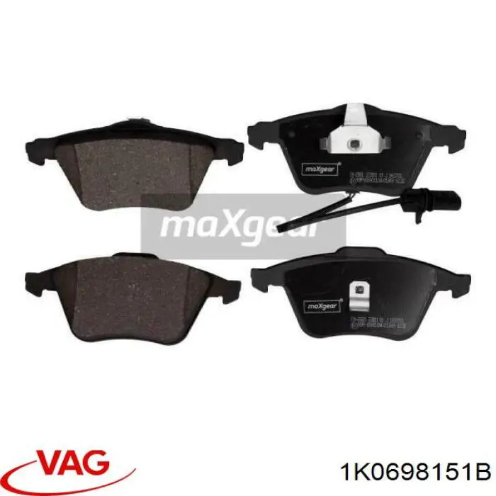 Do koszyka 1K0698151B VAG Klocki hamulcowe przednie tarczowe