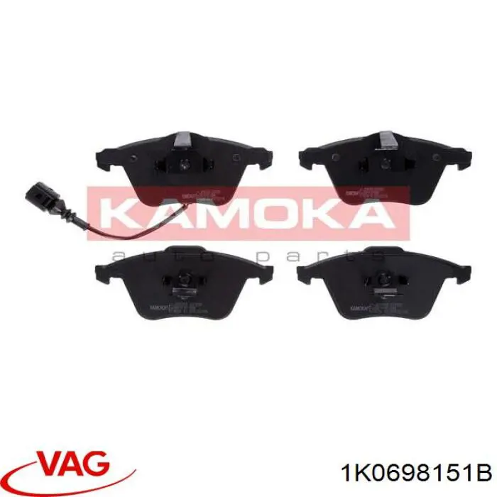 Klocki hamulcowe przednie tarczowe 1K0698151B VAG