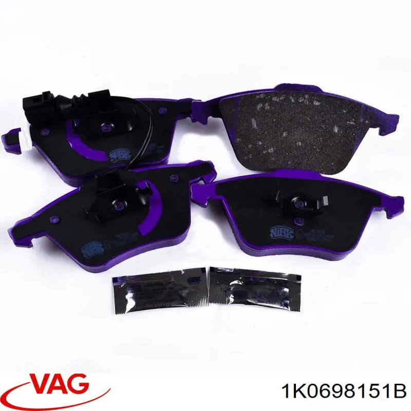 Do koszyka 1K0698151B VAG Klocki hamulcowe przednie tarczowe
