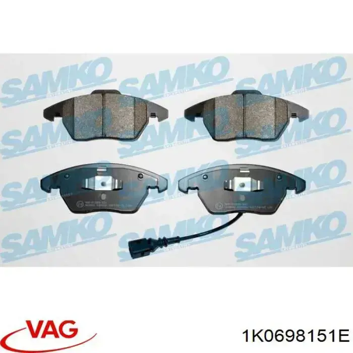 Do koszyka 1K0698151E VAG Klocki hamulcowe przednie tarczowe
