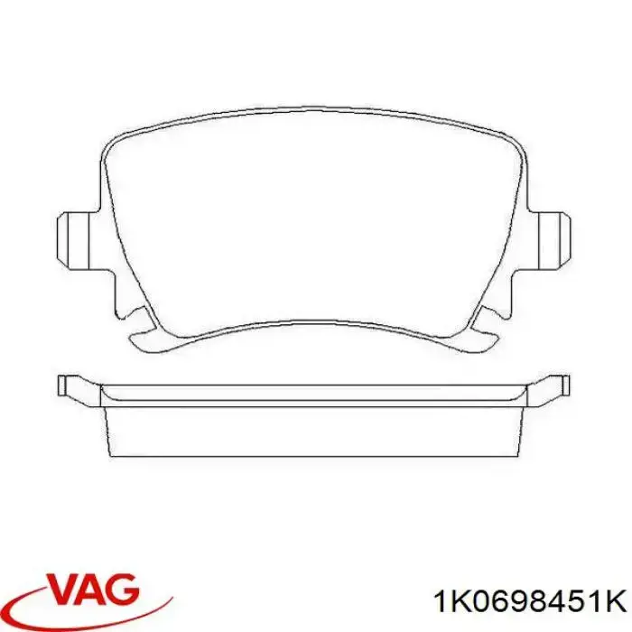Okładziny (klocki) do hamulców tarczowych tylne VAG 1K0698451K cena, od 23,06 USD
