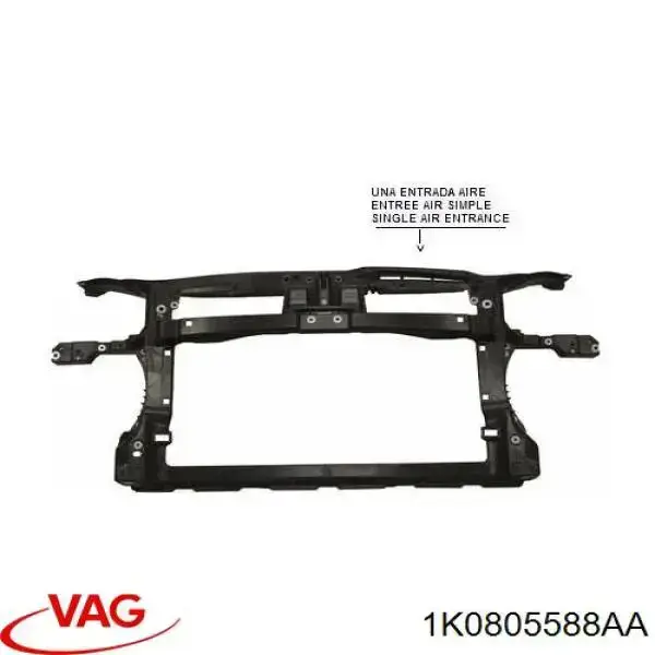 Osłona chłodnicy kompletna (panel mocowania reflektorów) VAG 1K0805588AA cena, od 109,09 USD