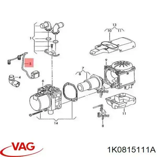 1K0815111A VAG Czujnik temperatury powietrza wlotowego