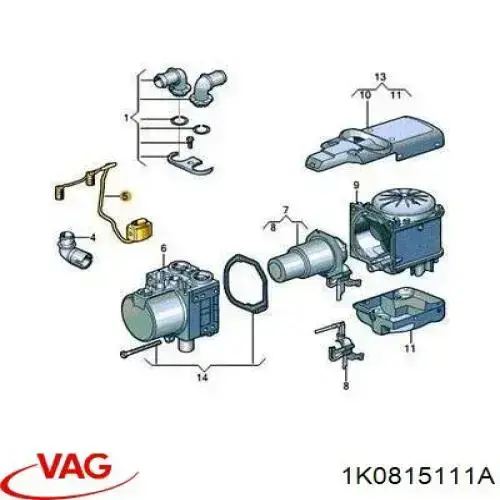 Czujnik temperatury powietrza wlotowego 1K0815111A VAG