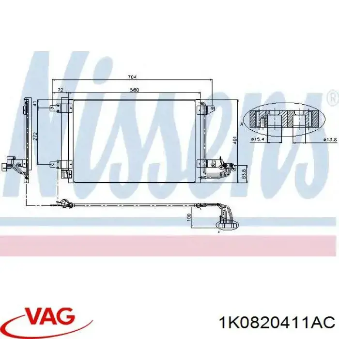 1K0820411AC VAG chłodnica klimatyzacji