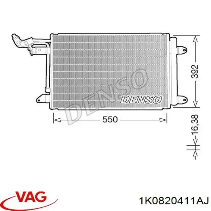 Chłodnica klimatyzacji VAG 1K0820411AJ cena, od 49,05 USD