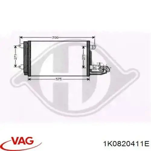 Chłodnica klimatyzacji VAG 1K0820411E cena, od 97,05 USD