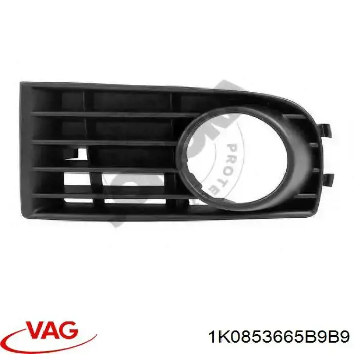 Do koszyka 1K0853665B9B9 VAG Zaślepka (kratki) lamp przeciwmgielnych zderzaka przedniego lewa