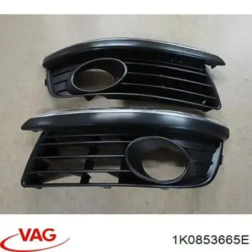Zaślepka (kratki) lamp przeciwmgielnych zderzaka przedniego lewa VAG 1K0853665E cena, od 14,96 USD