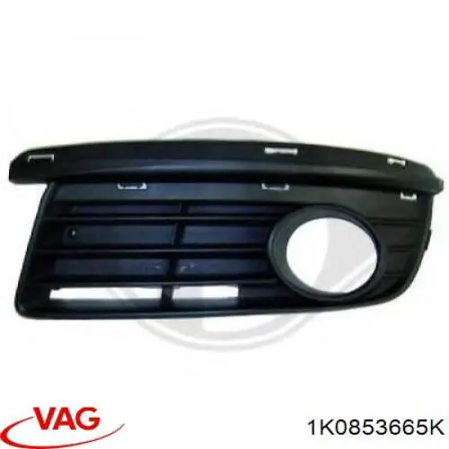 Zaślepka (kratki) lamp przeciwmgielnych zderzaka przedniego lewa VAG 1K0853665K cena, od 15,06 USD