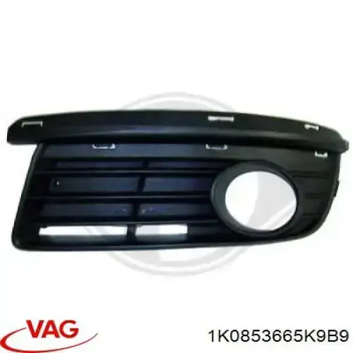 Zaślepka (kratki) lamp przeciwmgielnych zderzaka przedniego lewa VAG 1K0853665K9B9 cena, od 16,28 USD