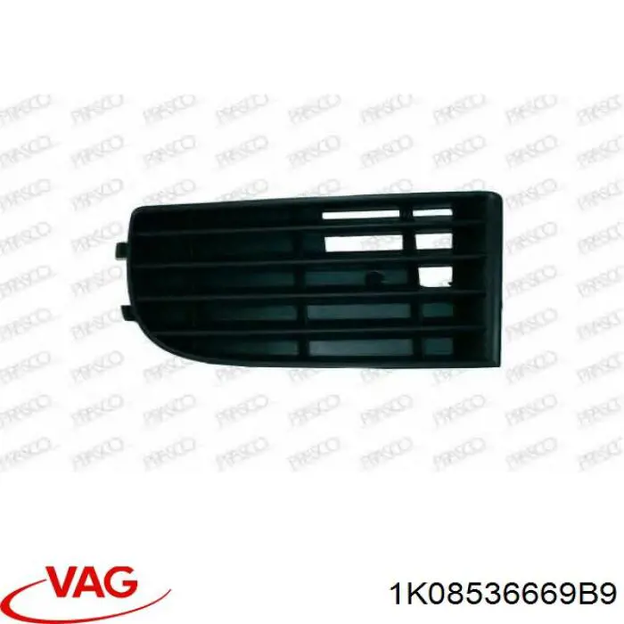Zaślepka (kratka) lamp przeciwmgielnych zderzaka przedniego prawa VAG 1K08536669B9 cena, od 12,13 USD