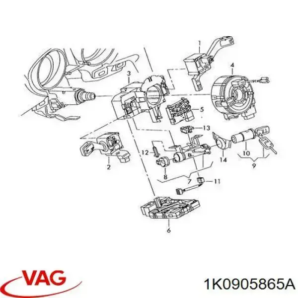 1K0905865A VAG kostka stacyjki zapłonowej