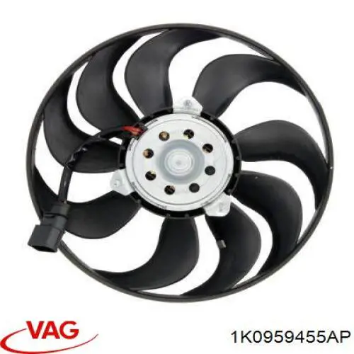 1K0959455AP VAG Wentylator elektryczny układu chłodzenia, kompletny (silnik+wirnik) prawy
