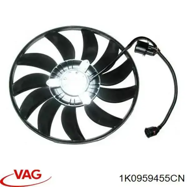 1K0959455CN VAG Wentylator elektryczny układu chłodzenia, kompletny (silnik+wirnik) lewy