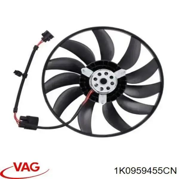 Do koszyka 1K0959455CN VAG Wentylator elektryczny układu chłodzenia, kompletny (silnik+wirnik) lewy