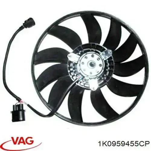 1K0959455CP VAG Wentylator elektryczny układu chłodzenia, kompletny (silnik+wirnik) lewy