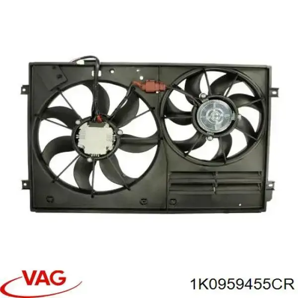 Do koszyka 1K0959455CR VAG Wentylator elektryczny układu chłodzenia, kompletny (silnik+wirnik) prawy