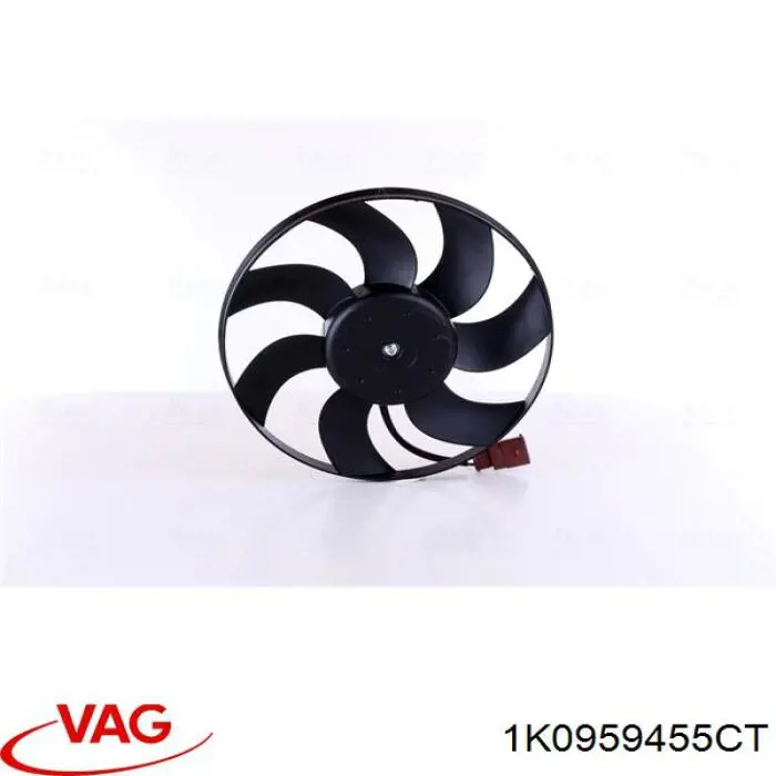 Do koszyka 1K0959455CT VAG Wentylator elektryczny układu chłodzenia, kompletny (silnik+wirnik) prawy