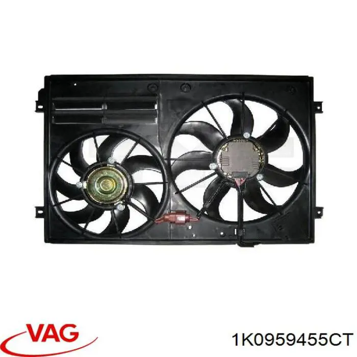 Do koszyka 1K0959455CT VAG Wentylator elektryczny układu chłodzenia, kompletny (silnik+wirnik) prawy