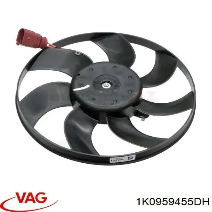 1K0959455DH VAG Wentylator elektryczny układu chłodzenia, kompletny (silnik+wirnik) prawy