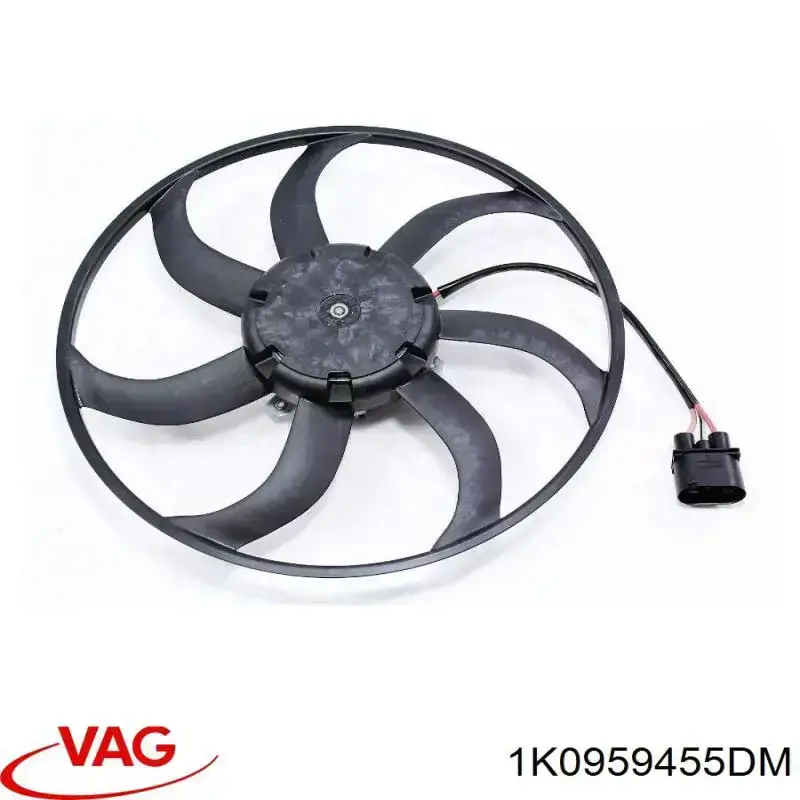 Do koszyka 1K0959455DM VAG Wentylator elektryczny układu chłodzenia, kompletny (silnik+wirnik) lewy