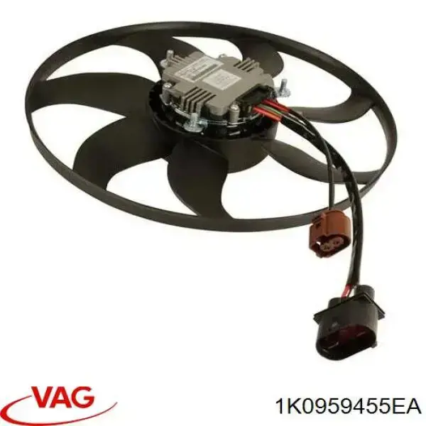 1K0959455EA VAG Wentylator elektryczny układu chłodzenia, kompletny (silnik+wirnik) lewy