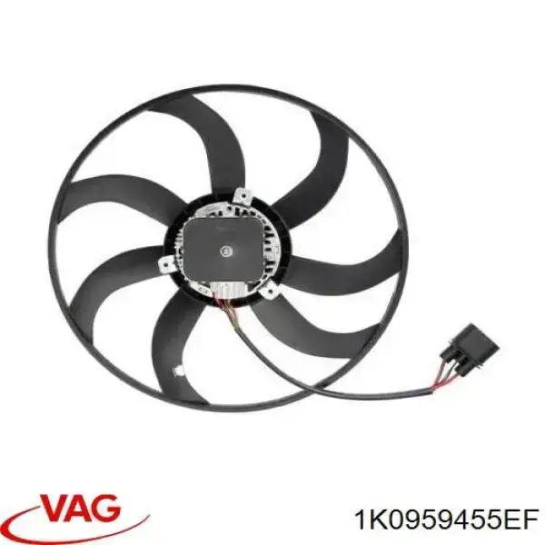 Do koszyka 1K0959455EF VAG Wentylator elektryczny układu chłodzenia, kompletny (silnik+wirnik) lewy