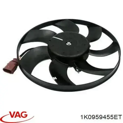 Wentylator elektryczny układu chłodzenia, kompletny (silnik+wirnik) prawy VAG 1K0959455ET cena, od 108,26 USD