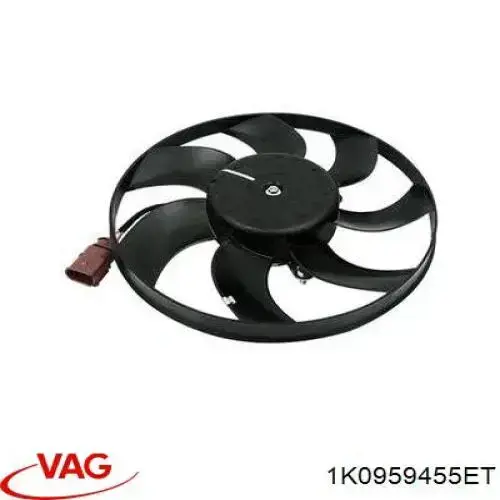 Do koszyka 1K0959455ET VAG Wentylator elektryczny układu chłodzenia, kompletny (silnik+wirnik) prawy