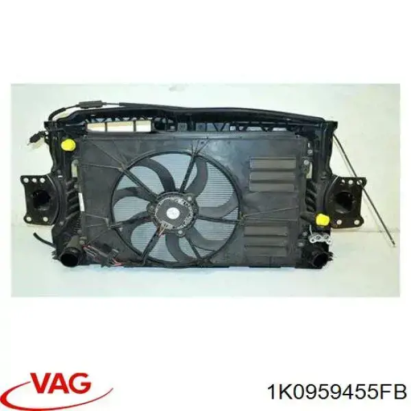 Do koszyka 1K0959455FB VAG Wentylator elektryczny układu chłodzenia, kompletny (silnik+wirnik) lewy