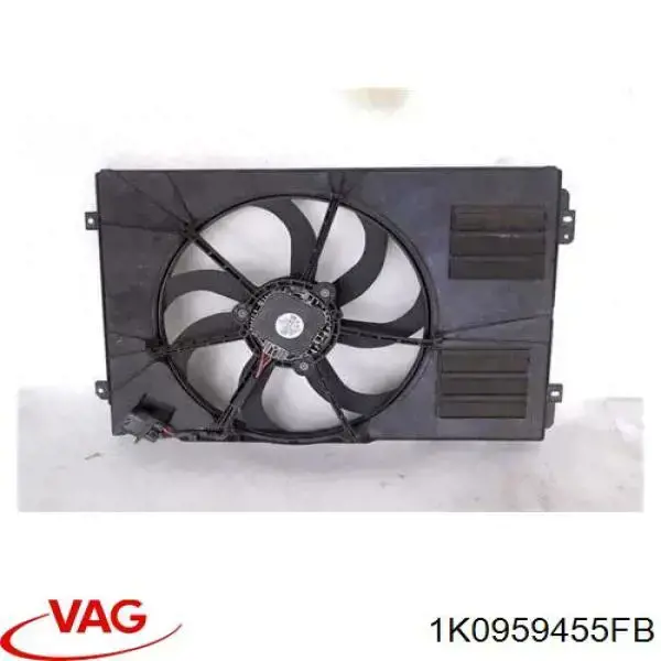1K0959455FB VAG Wentylator elektryczny układu chłodzenia, kompletny (silnik+wirnik) lewy