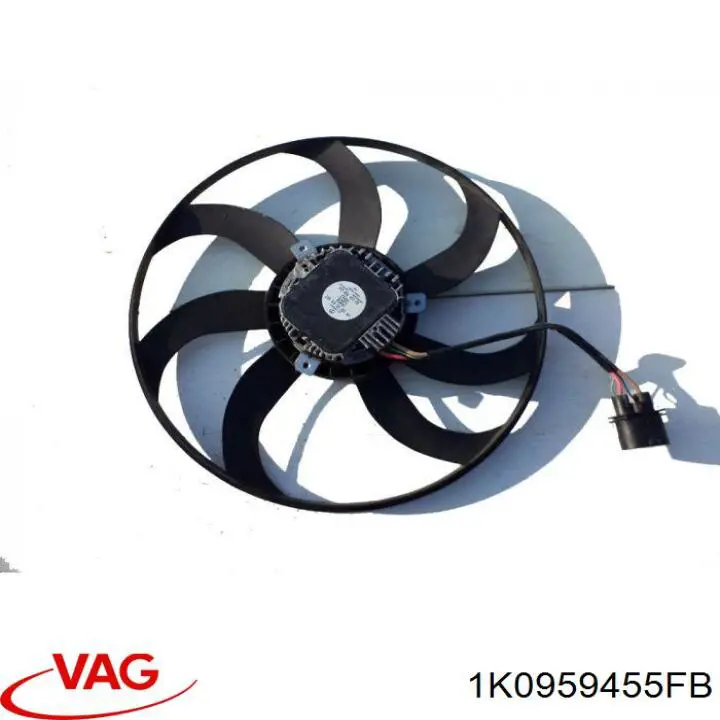 Do koszyka 1K0959455FB VAG Wentylator elektryczny układu chłodzenia, kompletny (silnik+wirnik) lewy