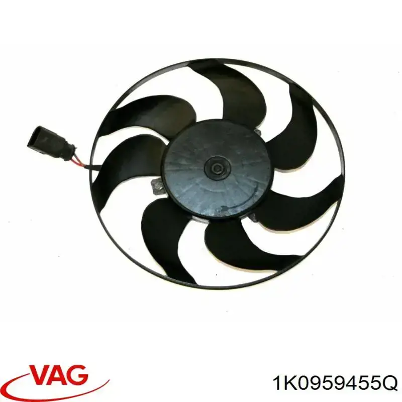 Do koszyka 1K0959455Q VAG Wentylator elektryczny układu chłodzenia, kompletny (silnik+wirnik) prawy