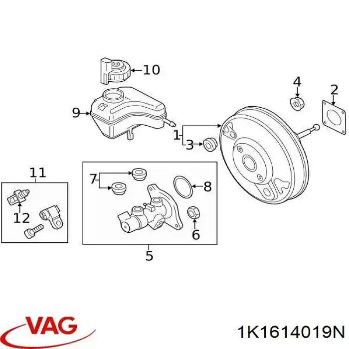 Główny cylinder hamulców VAG 1K1614019N cena, od 96,75 USD
