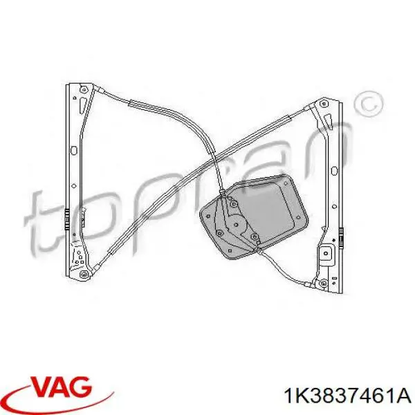 Do koszyka 1K3837461A VAG Mechanizm podnoszenia szyby drzwi przednich lewych