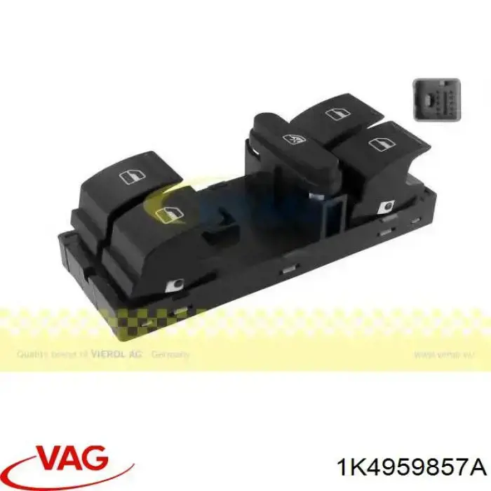 1K4959857A VAG Panel przyciskowy sterowania podnośnikiem szyby przedni lewy