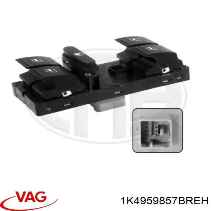 Panel przyciskowy sterowania podnośnikiem szyby przedni lewy VAG 1K4959857BREH cena, od 26,19 USD