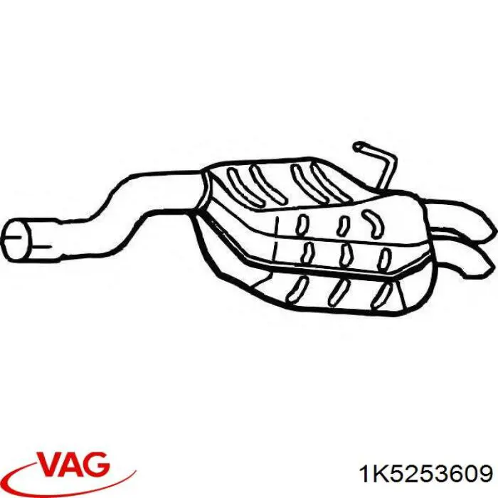 Do koszyka 1K5253609 VAG Tłumik, tylna część