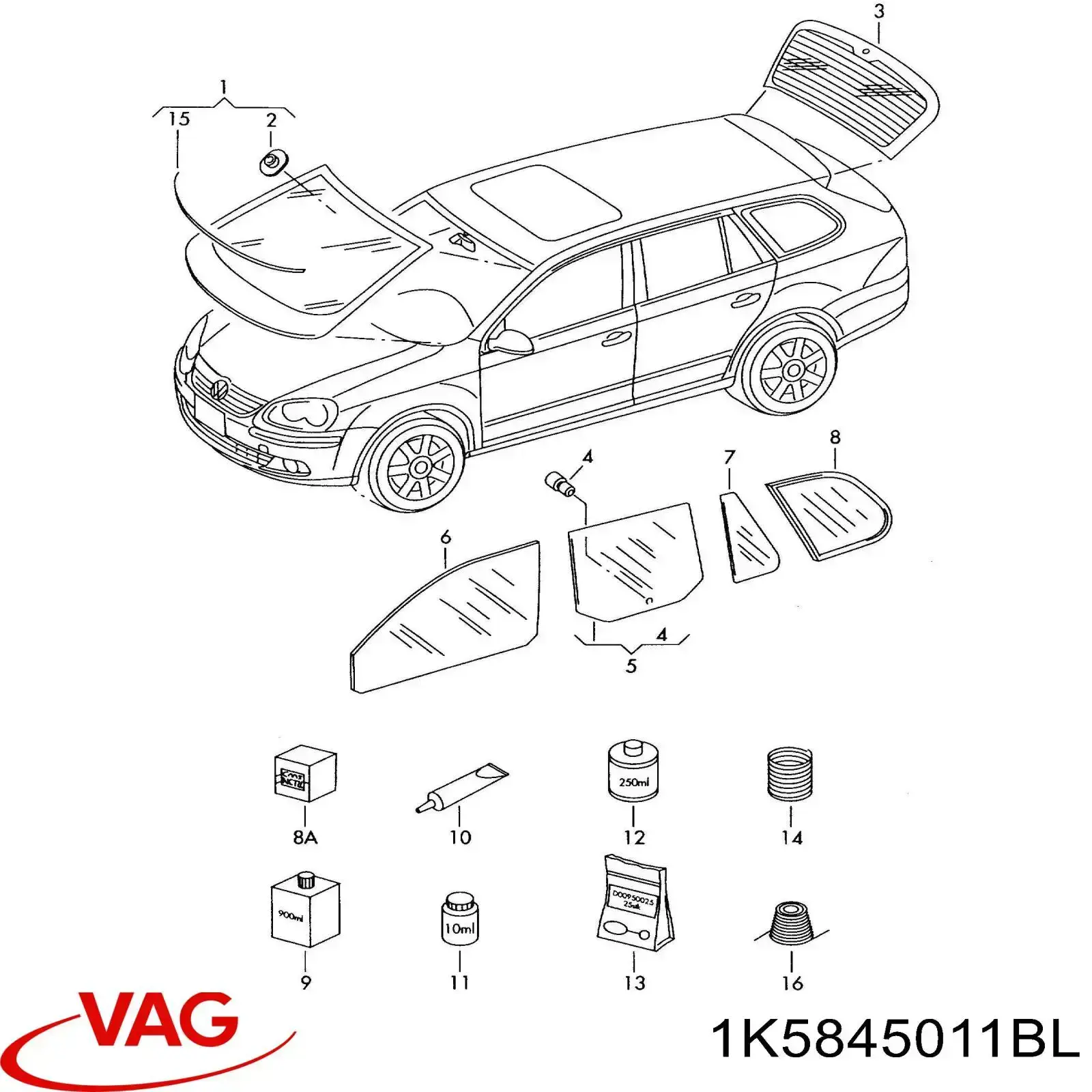 Szyba przednia Volkswagen Jetta V sedana (1K2) (2004 - 2010) cena, od 124,65 USD