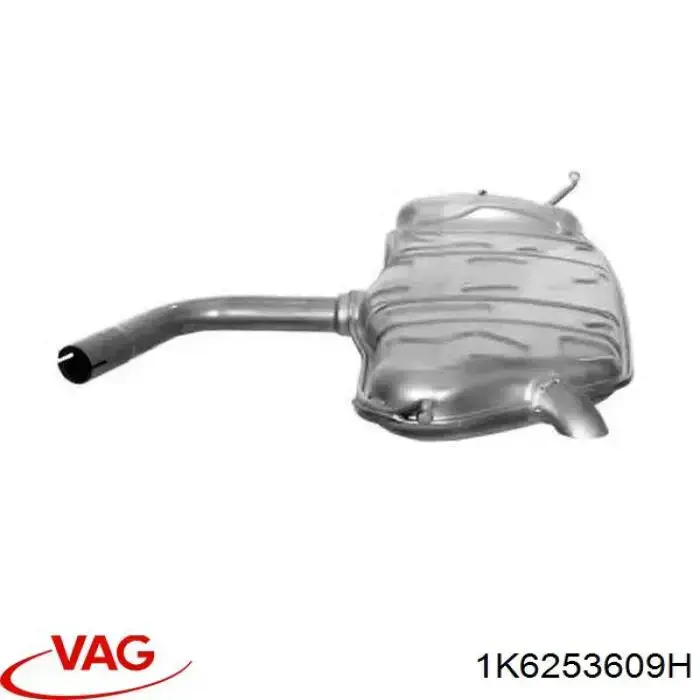 Do koszyka 1K6253609H VAG Tłumik, tylna część
