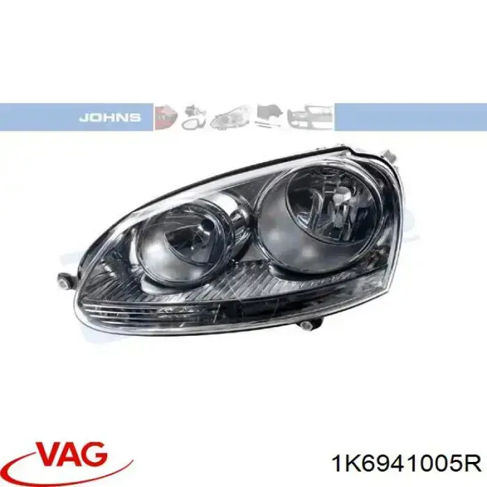 Do koszyka 1K6941005R VAG Reflektor lewy