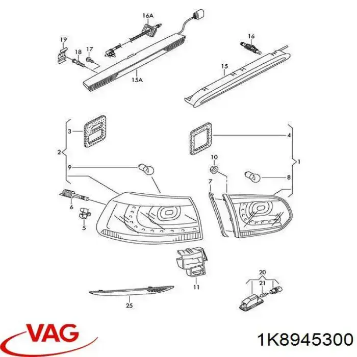 Klips do montażu tylnej lampy VAG 1K8945300 cena, od 3,14 USD